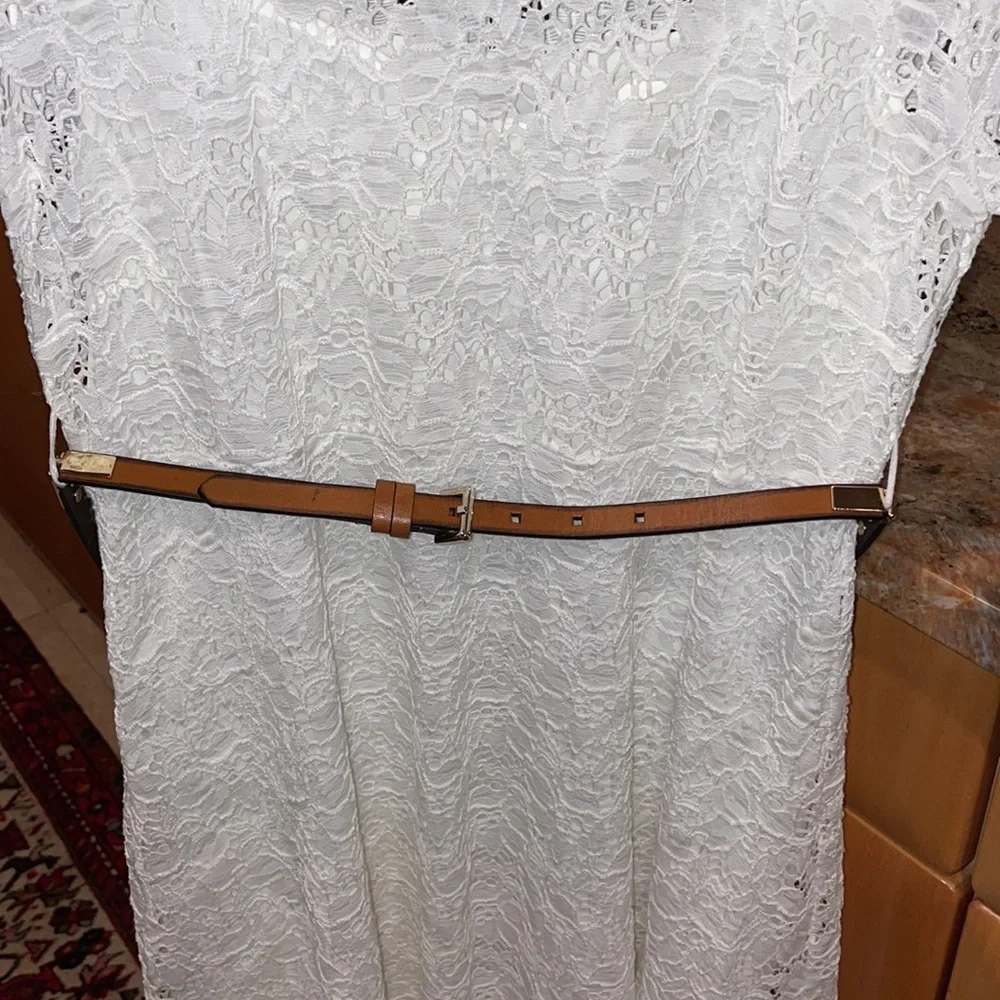 Pietro Brunelli size small NWOT size small maternity lace dress w leather belt - Picture 3 of 6